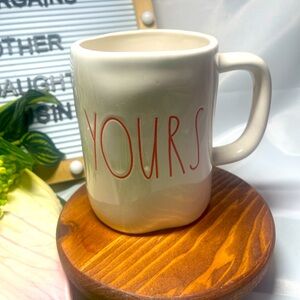 Rae Dunn Artisan Collection “YOURS” Ceramic Mug Red Lettering by Magenta